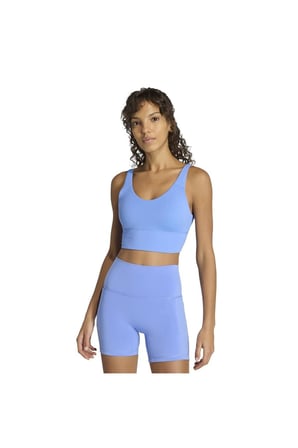 adidas W 3SS ESS MS Kadın  Mavi  Sporcu Sütyeni HZ0873