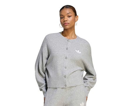 Adidas ESSENTIALS KNIT CARDIGAN Kadın Günlük Hırka IA4457 Gri