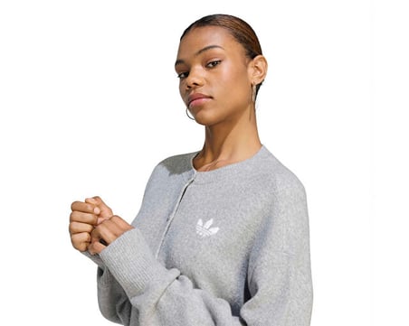 Adidas ESSENTIALS KNIT CARDIGAN Kadın Günlük Hırka IA4457 Gri