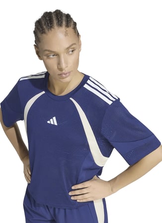 Adidas KQ5753 HYG T-SHIRT DNA Mavi Bisiklet Yaka Baskılı Kadın T-Shirt
