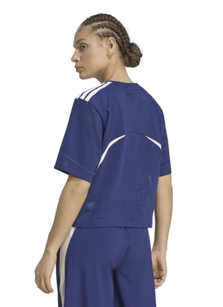Adidas KQ5753 HYG T-SHIRT DNA Mavi Bisiklet Yaka Baskılı Kadın T-Shirt
