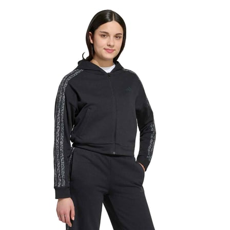 adidas Jg An 3 Stripes Ft Kız Çocuk Siyah Kapüşonlu Ceket