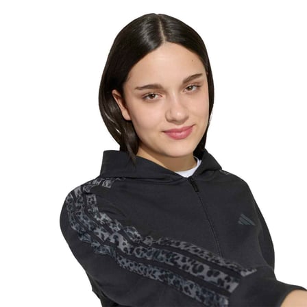 adidas Jg An 3 Stripes Ft Kız Çocuk Siyah Kapüşonlu Ceket