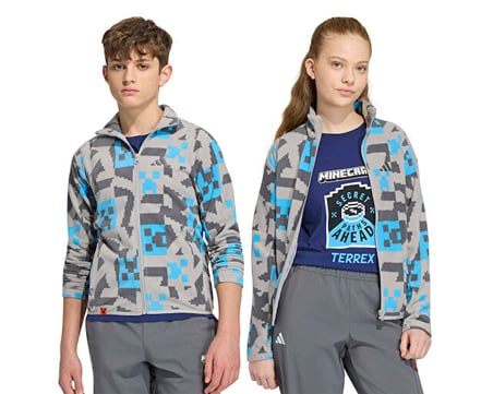 Adidas K MINECRAFT TERREX FZ FLE Çocuk Günlük Ceket KD8747 Gri