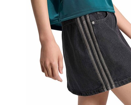 Adidas MID RISE DENIM SKIRT Kadın Günlük Etek KQ6485 Siyah