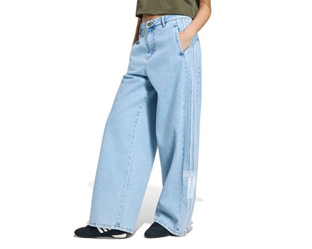 Adidas ADIBREAK MID-RISE WIDE-LEG DENIM PANT Kadın Günlük Pantolon KT2651 Mavi