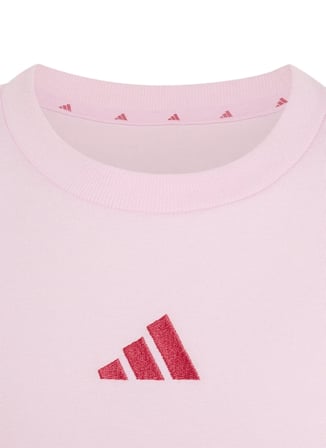 Adidas Pembe Kız Çocuk Bisiklet Yaka T-Shirt KQ9039 JG 3S TEE 160