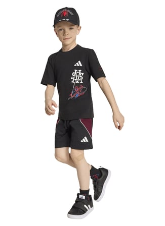 Adidas Siyah Erkek Çocuk Desenli Şort Takım KG6139 LK MRVL SM TSET