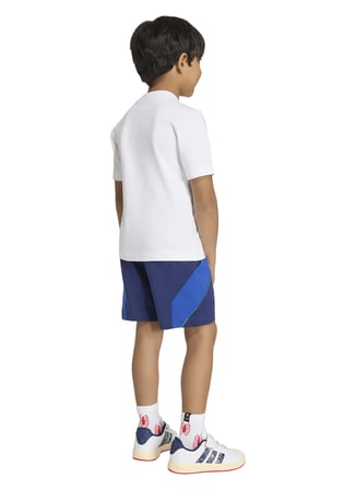 Adidas Beyaz-Lacivert Erkek Çocuk Desenli Şort Takım KS3967 LK MRVL SM TSET