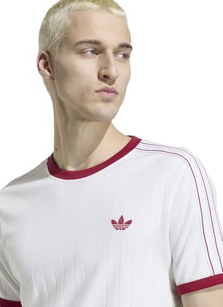 Adidas KS7449 3S TEE STR Beyaz Bisiklet Yaka Dar Düz Erkek T-Shirt