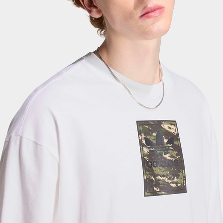 Adidas Camo Tongue Erkek Beyaz T-Shirt