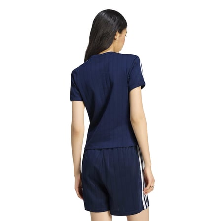 KS9992-K adidas Pstrıpe Ss Tee Kadın T-Shirt Mavi