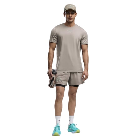 529233-81 Puma X Hyrox M Poly Graphıc Tee Erkek T-Shirt Bej