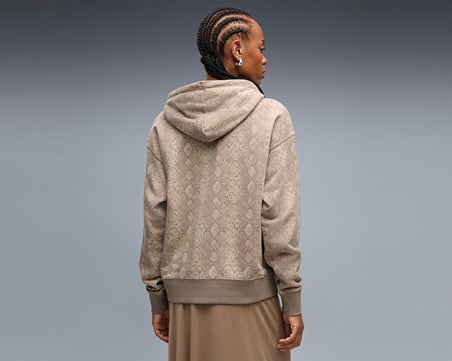 Puma SNAKE PACK RELAXED HOODIE Kadın Günlük Sweatshirt 63874881 Gri