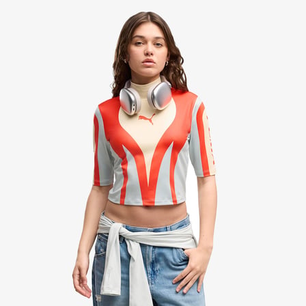 Puma Future Archive Moto Top Kadın Bej T-Shirt