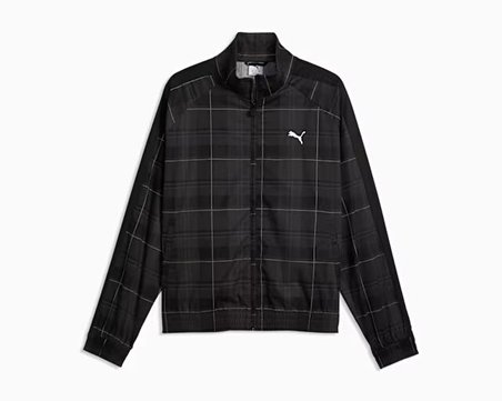 Puma T7 RELAXED TARTAN WOVEN TRAC Erkek Günlük Ceket 63673101 Siyah