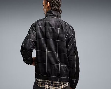 Puma T7 RELAXED TARTAN WOVEN TRAC Erkek Günlük Ceket 63673101 Siyah