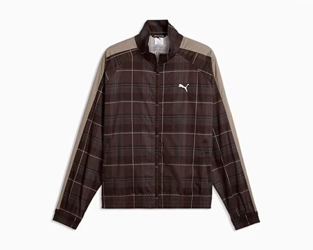 Puma T7 RELAXED TARTAN WOVEN TRAC Erkek Günlük Ceket 63673133 Kahverengi