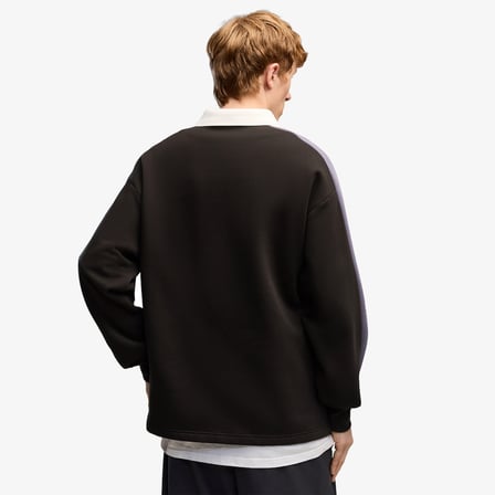Puma T7 Relaxed Polo Crew Erkek Siyah Sweatshirt