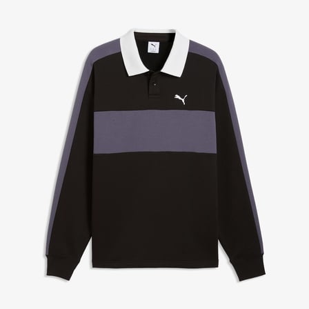 Puma T7 Relaxed Polo Crew Erkek Siyah Sweatshirt