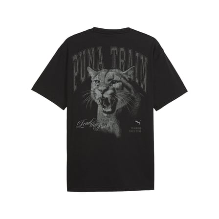529317-01 Puma M Lead The Pack Graphıc Tee Erkek T-Shirt Siyah