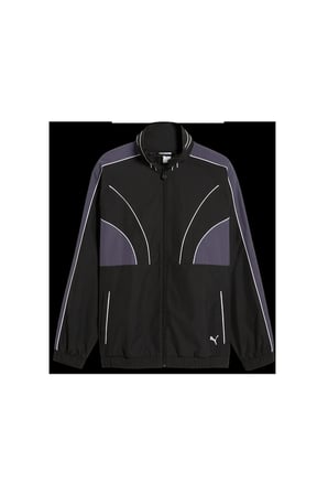 T7 Relaxed Woven Track Jacke Siyah Erkek Ceket