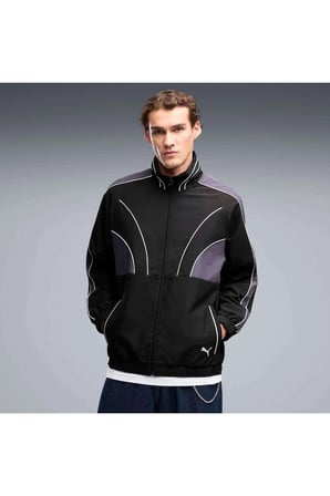 T7 Relaxed Woven Track Jacke Siyah Erkek Ceket
