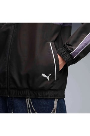 T7 Relaxed Woven Track Jacke Siyah Erkek Ceket