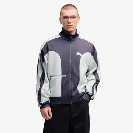 Puma T7 Tartan Track Erkek Mavi Ceket