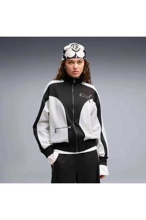 T7 Relaxed Track Jacket Siyah Kadın Ceket