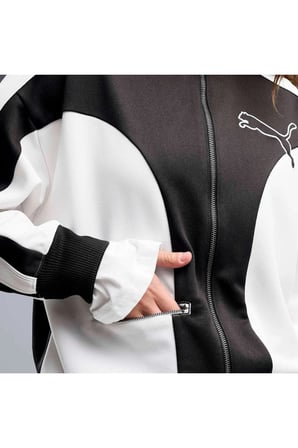 T7 Relaxed Track Jacket Siyah Kadın Ceket