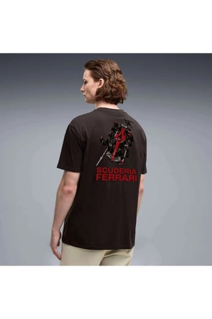 Ferrari Car Graphic Tee 2 Erkek Siyah T-Shirt & Polo
