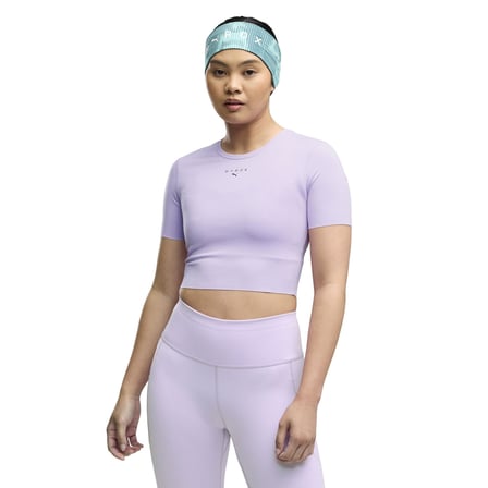 529328-46 Puma X Hyrox W Pwrmode Crop Tee Kadın Şort Ve Kapri Mor