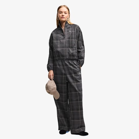 Puma T7 Tartan Woven Kadın Siyah Pantolon