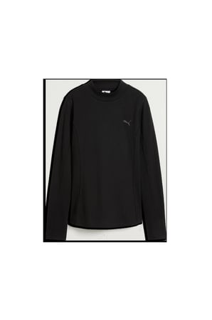 HER Slim Rib Longsleeve Siyah Kadın T-Shirt