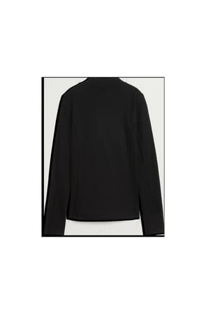 HER Slim Rib Longsleeve Siyah Kadın T-Shirt