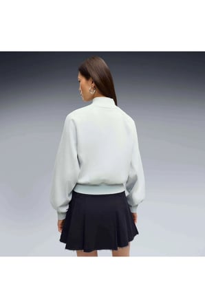 HER Mock Neck Crew Yeşil Kadın Sweatshirt