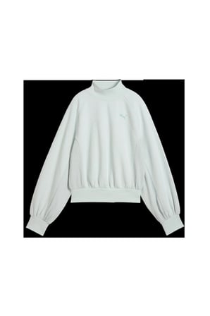HER Mock Neck Crew Yeşil Kadın Sweatshirt