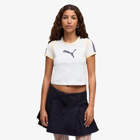 Puma Graphic Ringer Kadın Beyaz T-Shirt