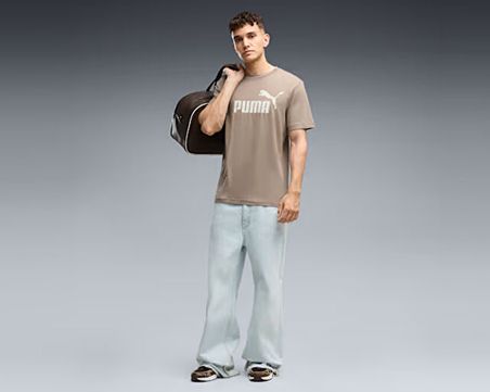 Puma ESS NO. 1 LOGO TEE Erkek Günlük Tişört 68253394 Gri