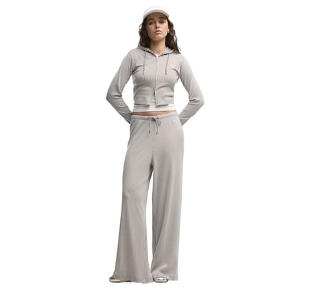 636667-81 Puma Ess Ribbed Pants Kadın Eşofman Altı Gri