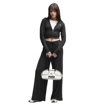 636669-01 Puma Ess Ribbed Hoodie Kadın Ceket Siyah