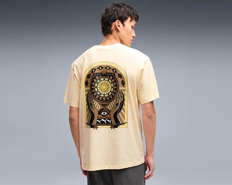 Puma GRAPHIC SUN RELAXED TEE Erkek Günlük Tişört 63675988 Krem