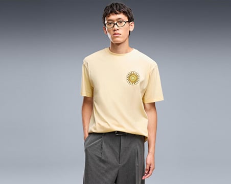 Puma GRAPHIC SUN RELAXED TEE Erkek Günlük Tişört 63675988 Krem