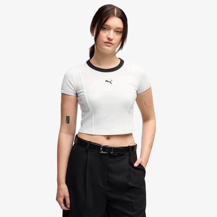 Puma Essential Ribbed Baby Kadın Beyaz T-Shirt