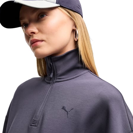 Puma Tech Sense Half-Zip Crew Kadın Mavi Sweatshirt