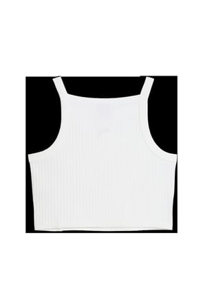 ESS Ribbed Crop Top Beyaz Kadın Askılı T-shirt