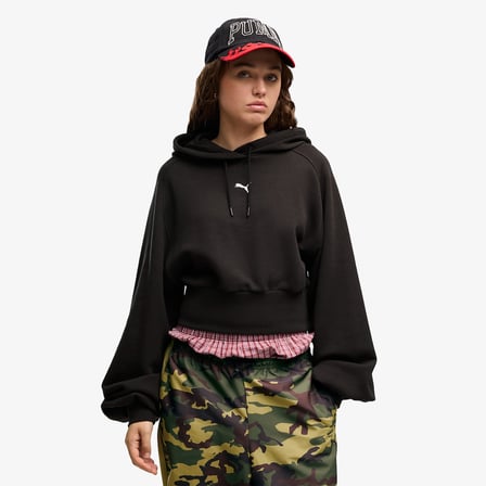 Puma Essential Cropped Kadın Siyah Sweatshirt