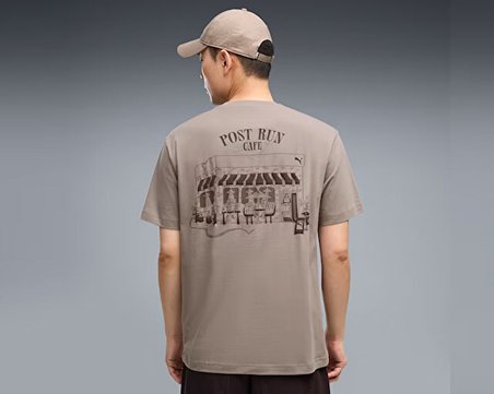Puma GRAPHIC PUMA CAFE TEE Erkek Günlük Tişört 63676281 Gri