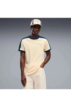 T7 Ringer Tee Krem Erkek T-Shirt